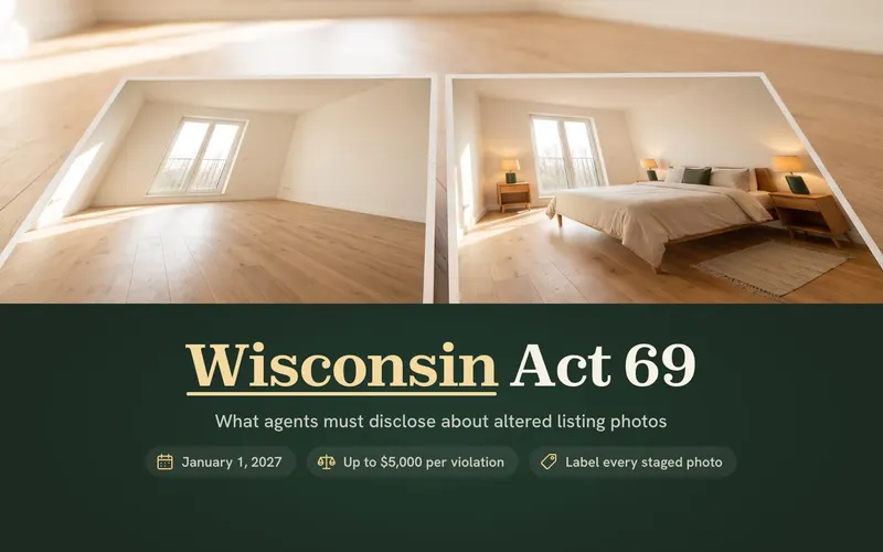 Wisconsin Act 69: What Agents Must Disclose About Altered Listing Photos From January 1, 2027